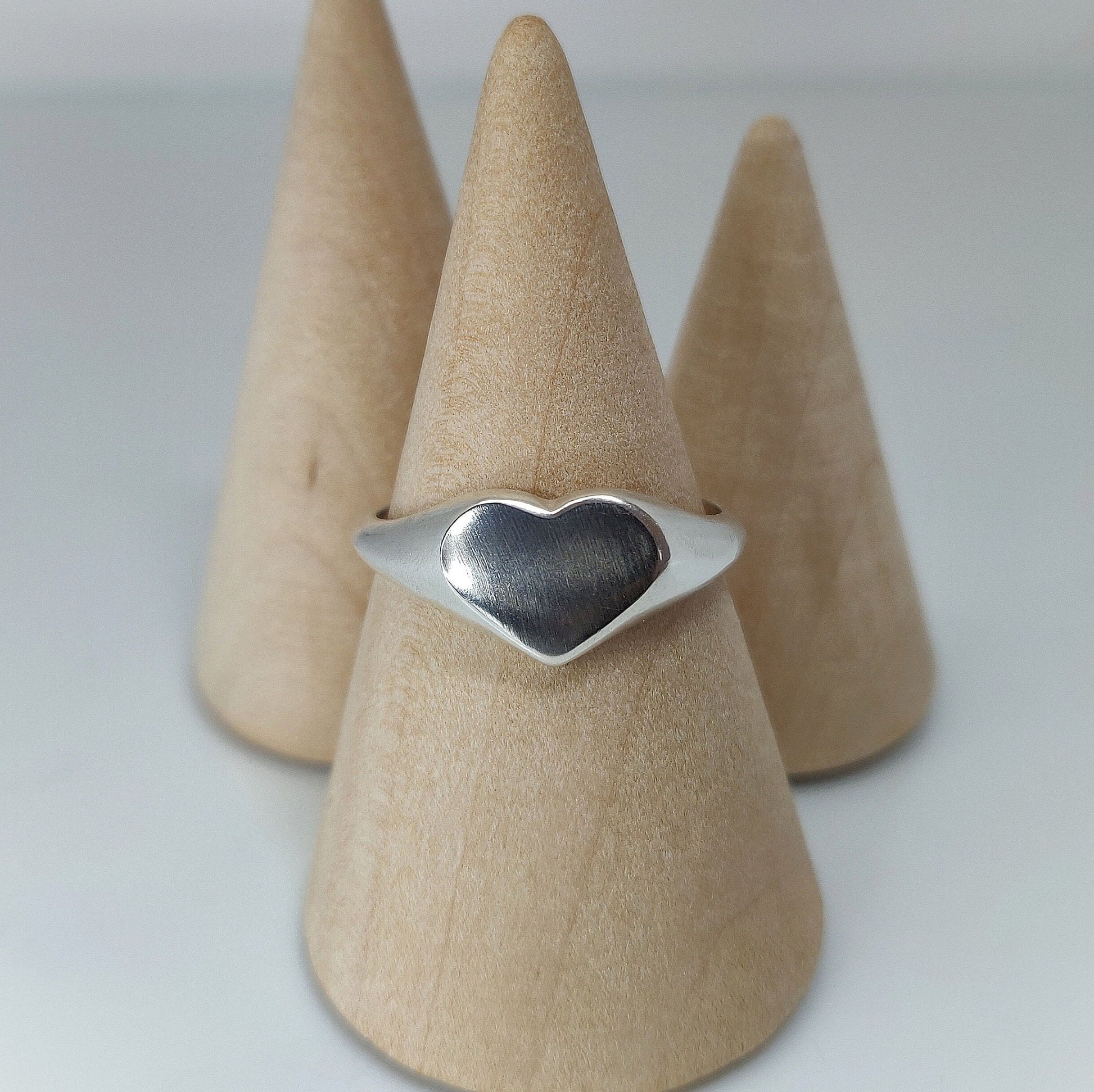 12mm Heart Signet Ring in Silver for Jewelry Making and Customization