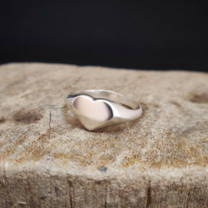 12mm Heart Signet Ring in Silver for Jewelry Making and Customization