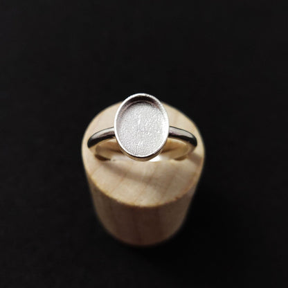 Sterling Silver Oval Cabochon Ring Setting, Jewelry Making Supply