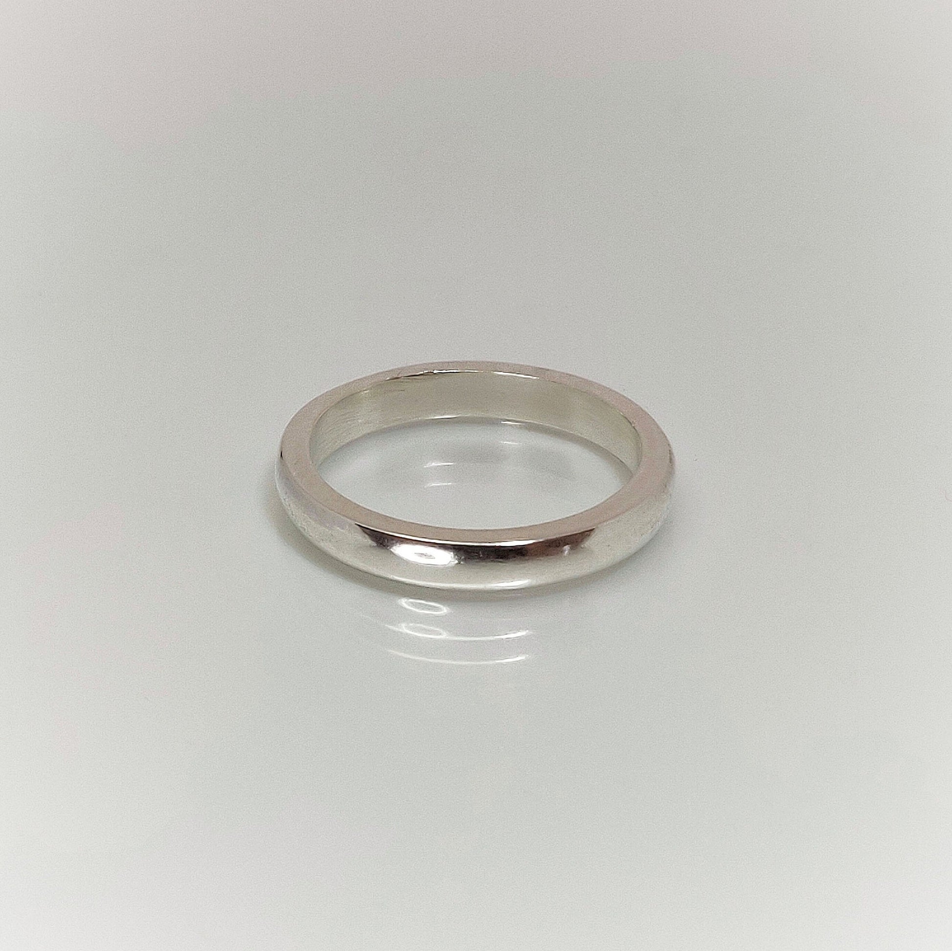 Silver Curved Profile Cast Wedding Band Ring Blank.