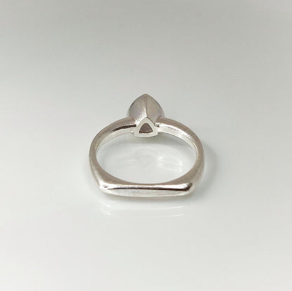 Silver Trillion Bezel Ring with Ohm Shank for Jewelry Making Supplies