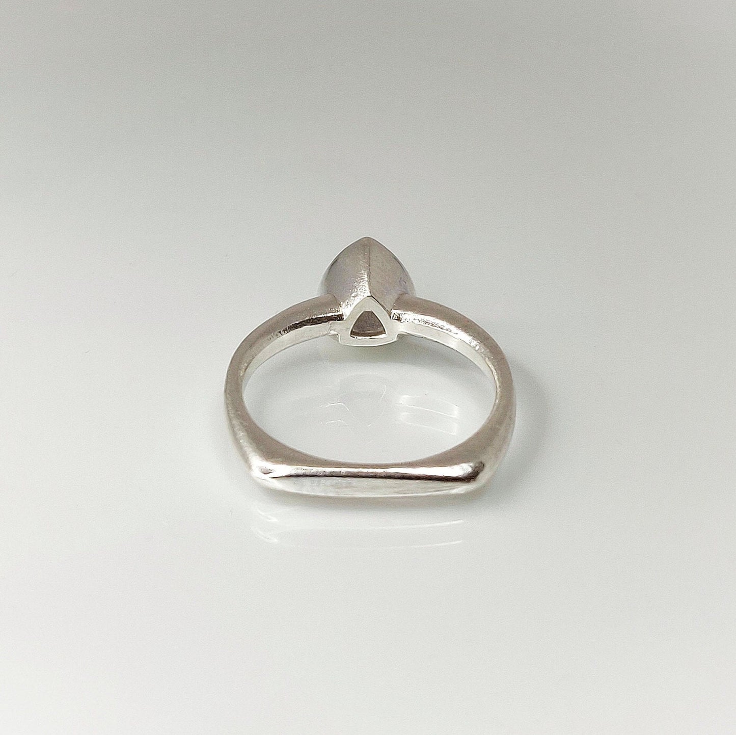 Silver Trillion Bezel Ring with Ohm Shank for Jewelry Making Supplies