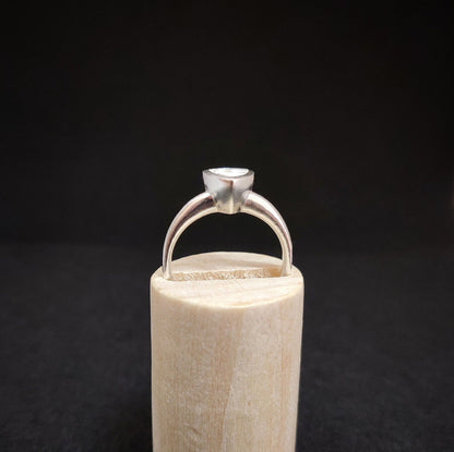 Silver Trillion Bezel Ring with Ohm Shank for Jewelry Making Supplies