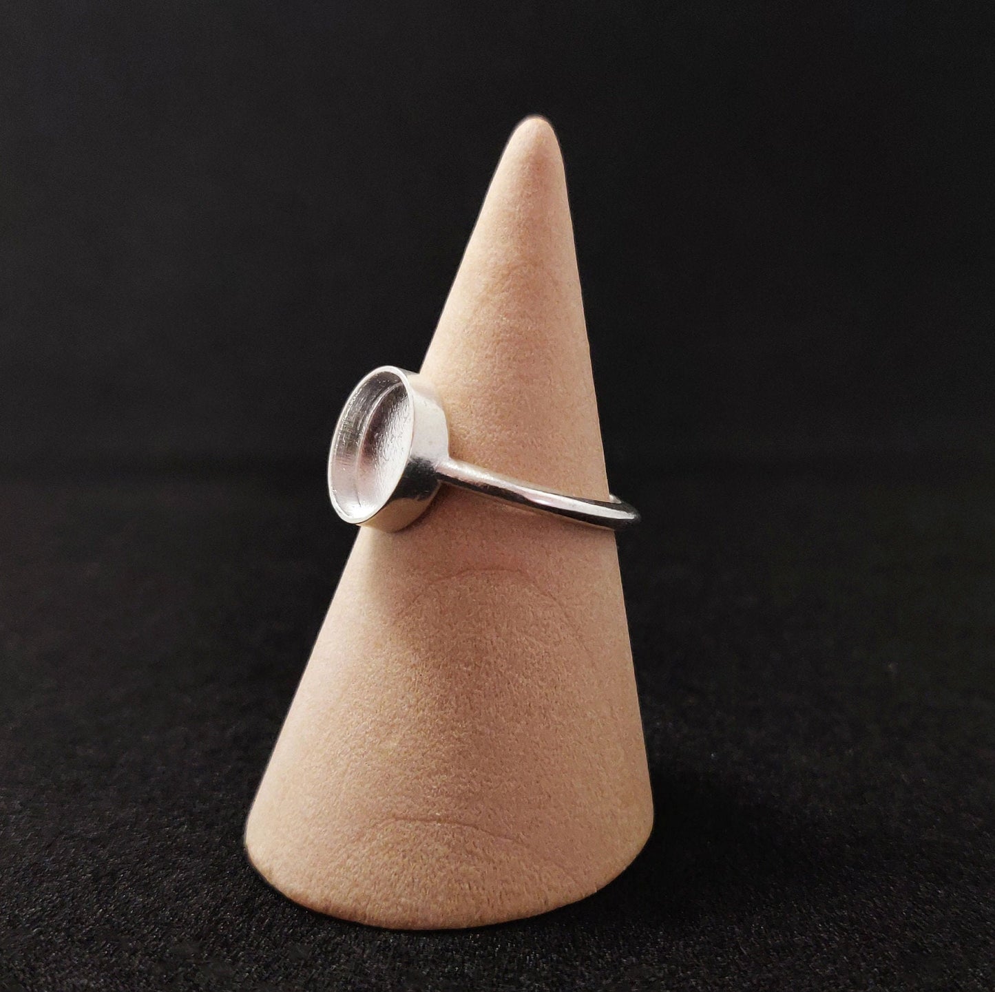 Sterling Silver Oval Cabochon Ring Setting, Jewelry Making Supply