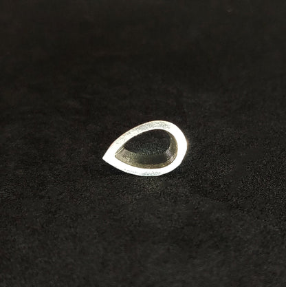 8x5mm Pear Gemstone Rubover Setting in Recycled Sterling Silver Teardrop Bezel
