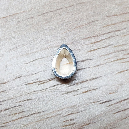 8x5mm Pear Gemstone Rubover Setting in Recycled Sterling Silver Teardrop Bezel