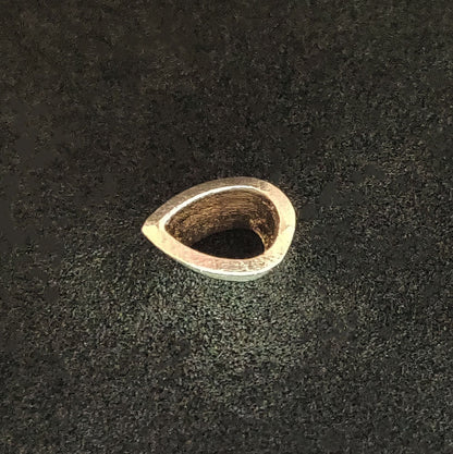 8x5mm Pear Gemstone Rubover Setting in Recycled Sterling Silver Teardrop Bezel