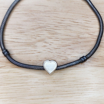 Silver Heart Bracelet Charm Ideal for Custom Breastmilk Memorial Jewelry