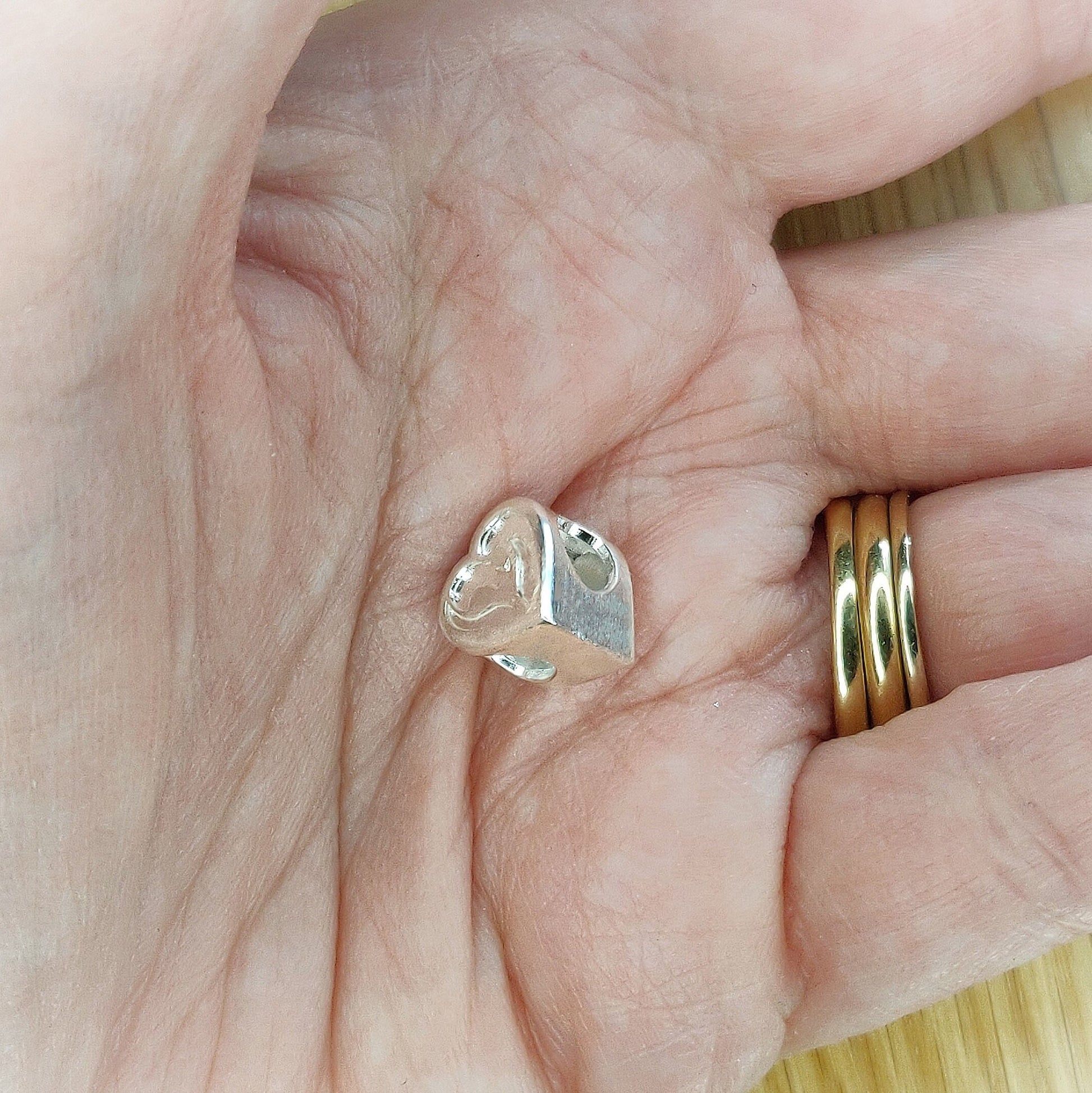 Silver Mother and Child Bracelet Charm With Recess Ready For Resin