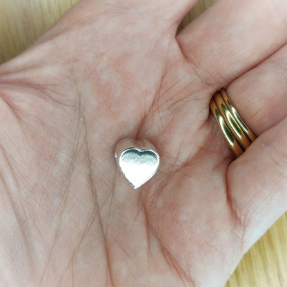 Sterling Silver Heart Charm, DIY Jewelry Making, Ready for Engraving