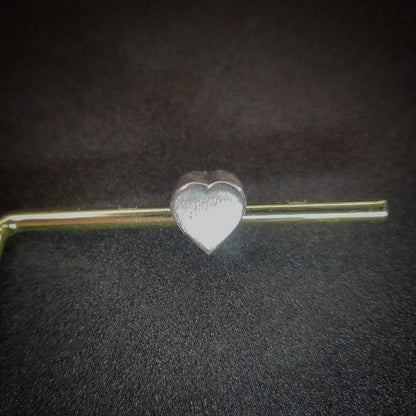 Sterling Silver Heart Charm, DIY Jewelry Making, Ready for Engraving