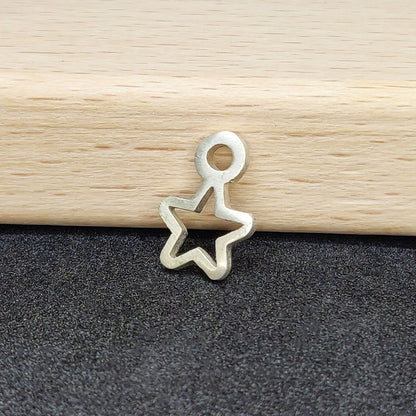 Silver Star Dangle Charm for Bracelets and Anklets Jewelry Making