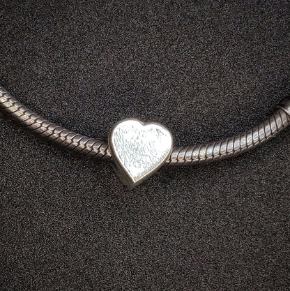 Sterling Silver Heart Charm, DIY Jewelry Making, Ready for Engraving