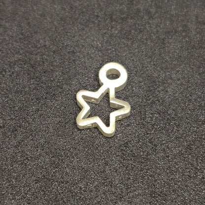 Silver Star Dangle Charm for Bracelets and Anklets Jewelry Making