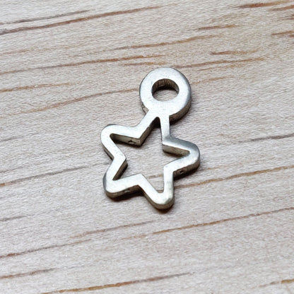 Silver Star Dangle Charm for Bracelets and Anklets Jewelry Making
