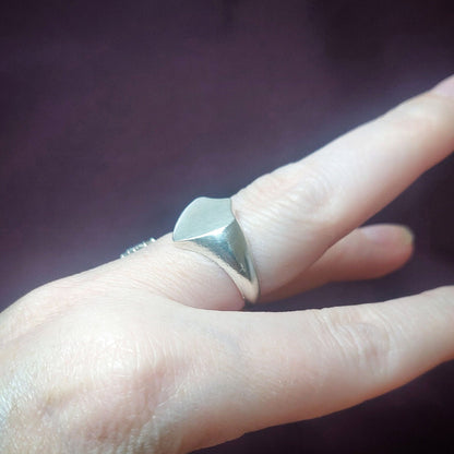 13mm Sterling Silver Shield Signet Ring for Jewelry Making