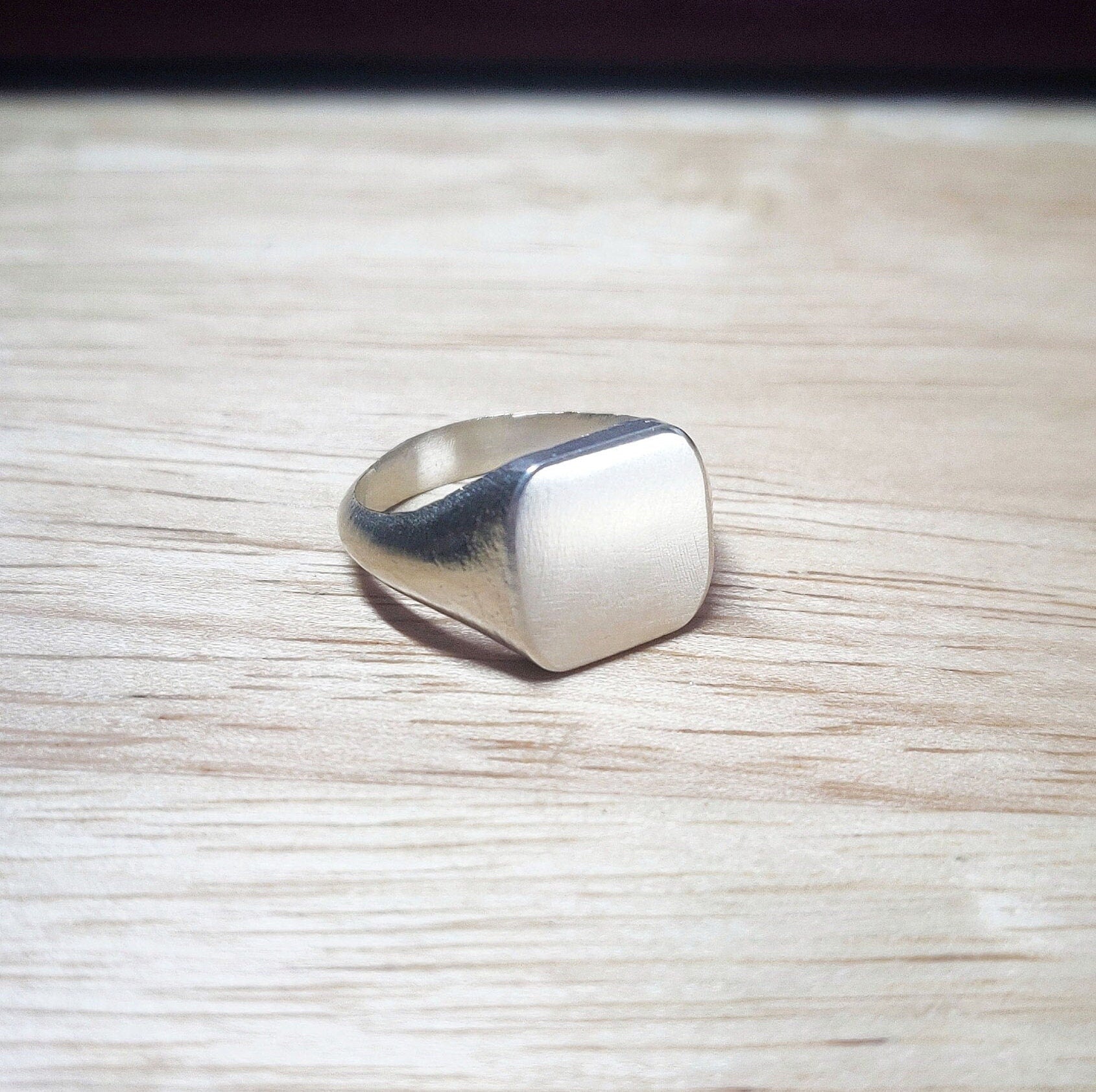 12mm Square Signet Ring for Jewelry Making, Engraving, Gem Setting in Silver