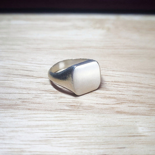 12mm Square Signet Ring for Jewelry Making, Engraving, Gem Setting in Silver