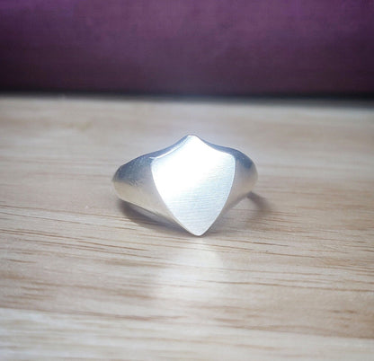 13mm Sterling Silver Shield Signet Ring for Jewelry Making