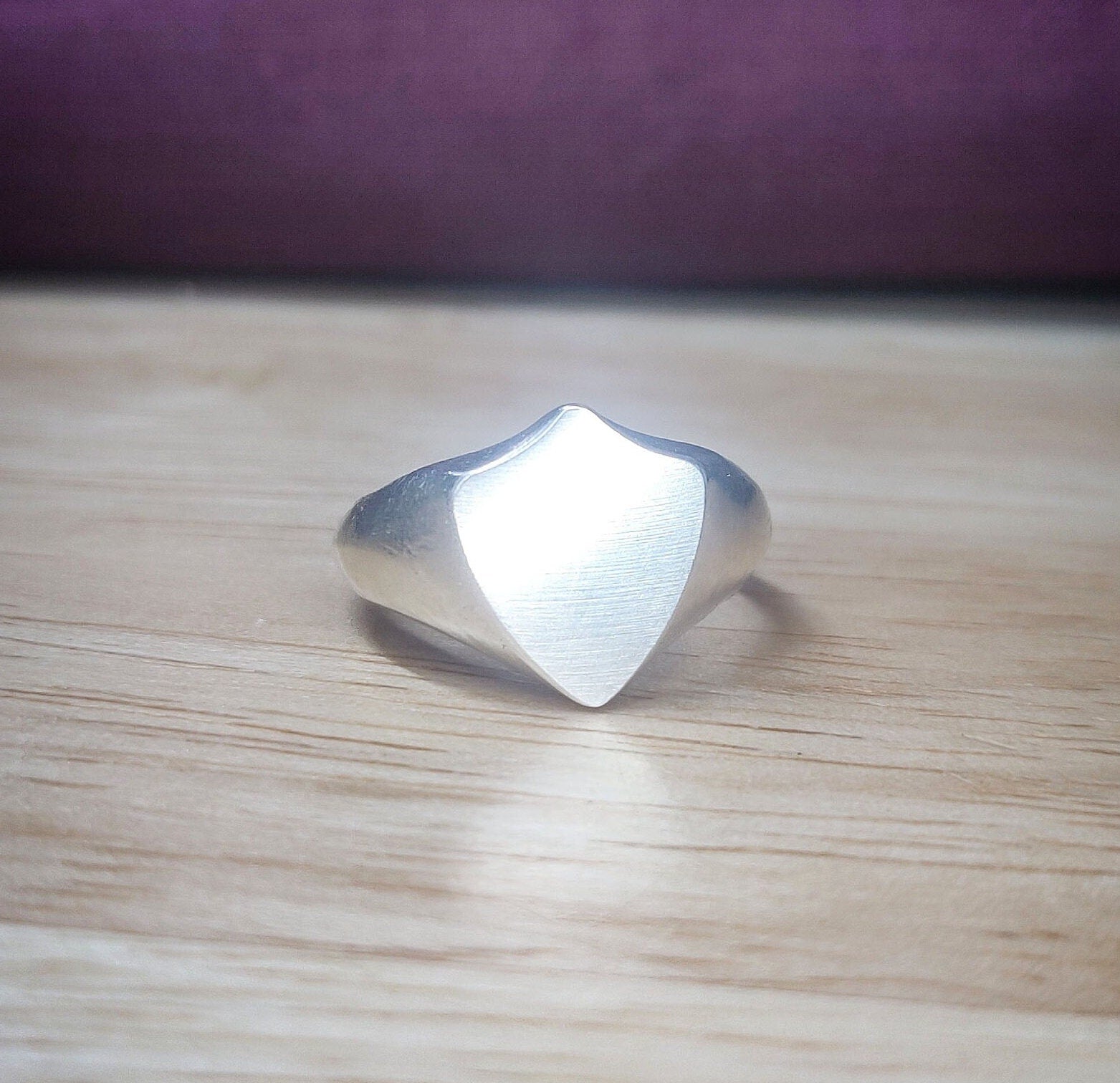 13mm Shield Signet Ring for Jewelry Making, Engraving, Gem Setting in Silver for Men or Women