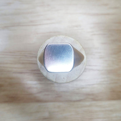 12mm Square Cushion Signet Ring for Jewelry Making, Engraving and Gem Setting