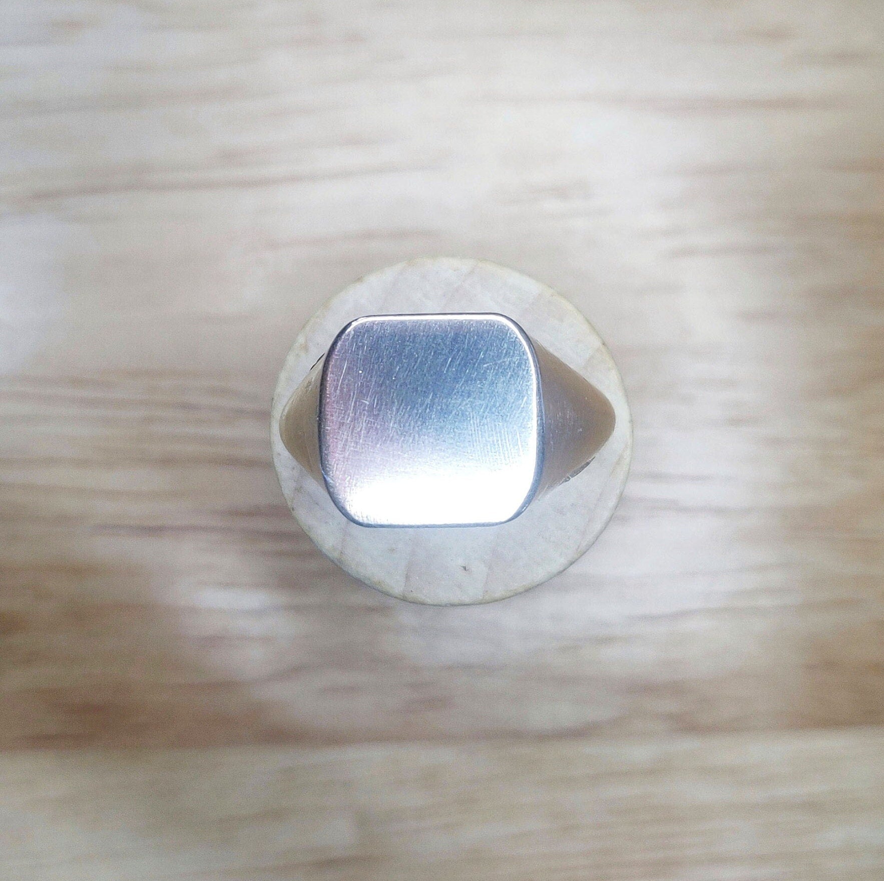 12mm Square Signet Ring for Jewelry Making, Engraving, Gem Setting in Silver