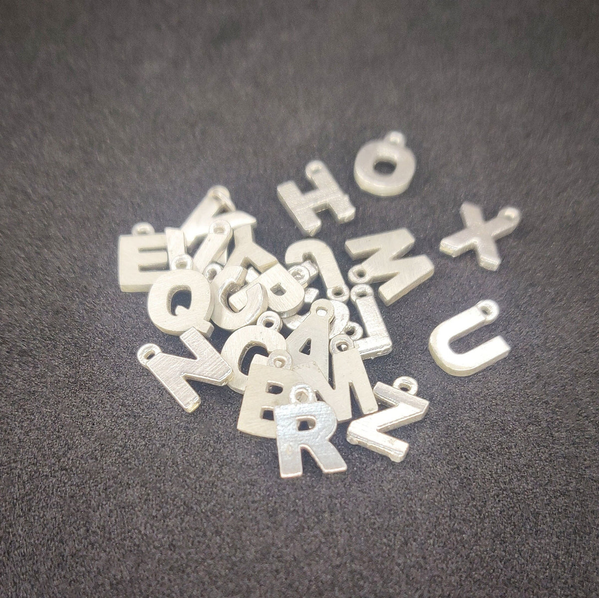 Sterling or Argentium Silver Alphabet Pendants for Charm Bracelets or Initial Necklaces