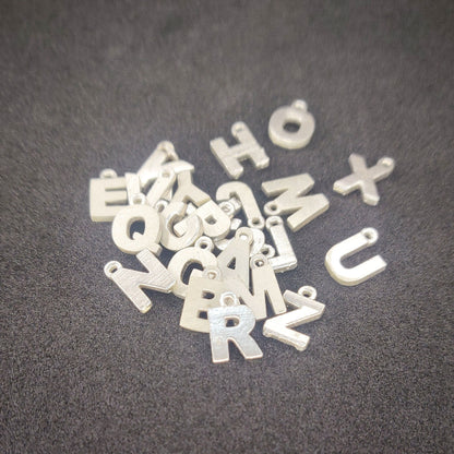 Sterling or Argentium Silver Alphabet Pendants for Charm Bracelets or Initial Necklaces