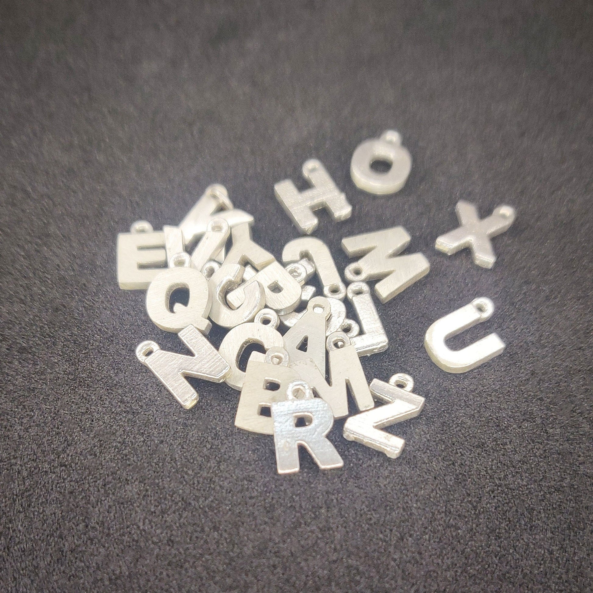 Sterling Silver Alphabet Pendants, Argentium Initial Charms, Personalized Bracelet Necklace Charms