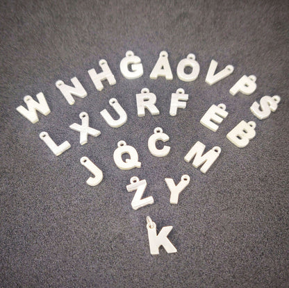 Sterling or Argentium Silver Alphabet Pendants for Charm Bracelets or Initial Necklaces