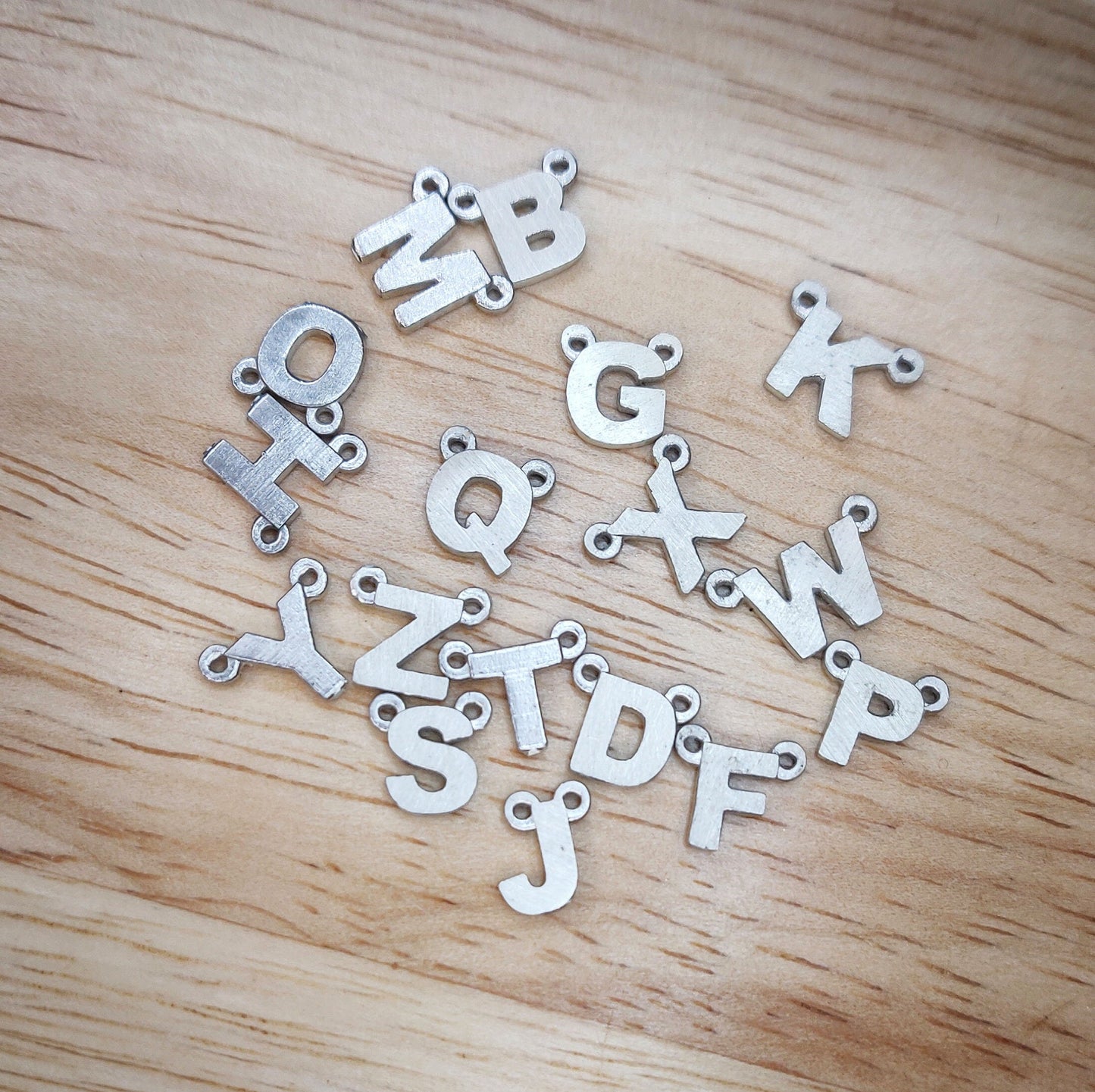 Double Bail Alphabet Pendants for Charm Bracelets or Initial or Name Necklaces