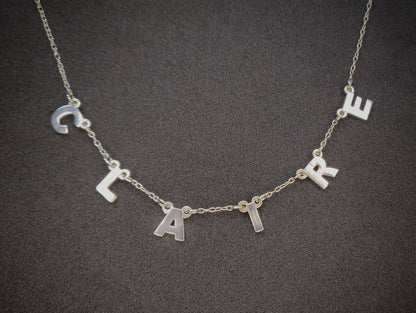 Sterling or Argentium Silver Alphabet Pendant Charms for Initial Necklaces and Bracelets