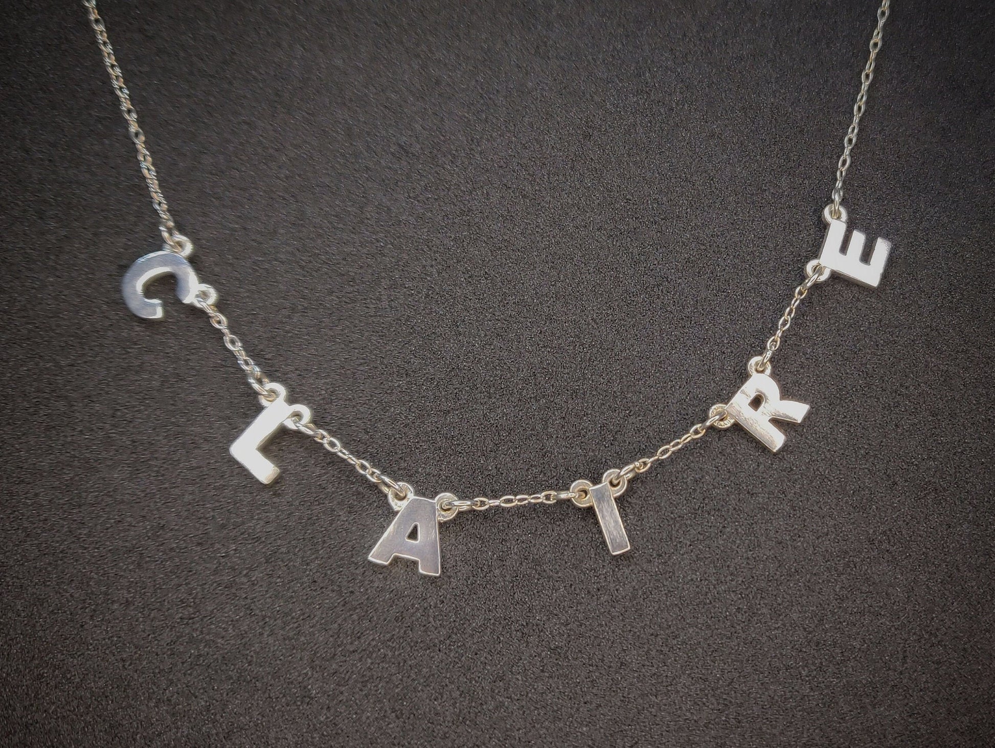 Sterling or Argentium Silver Alphabet Pendant Charms for Initial Necklaces and Bracelets