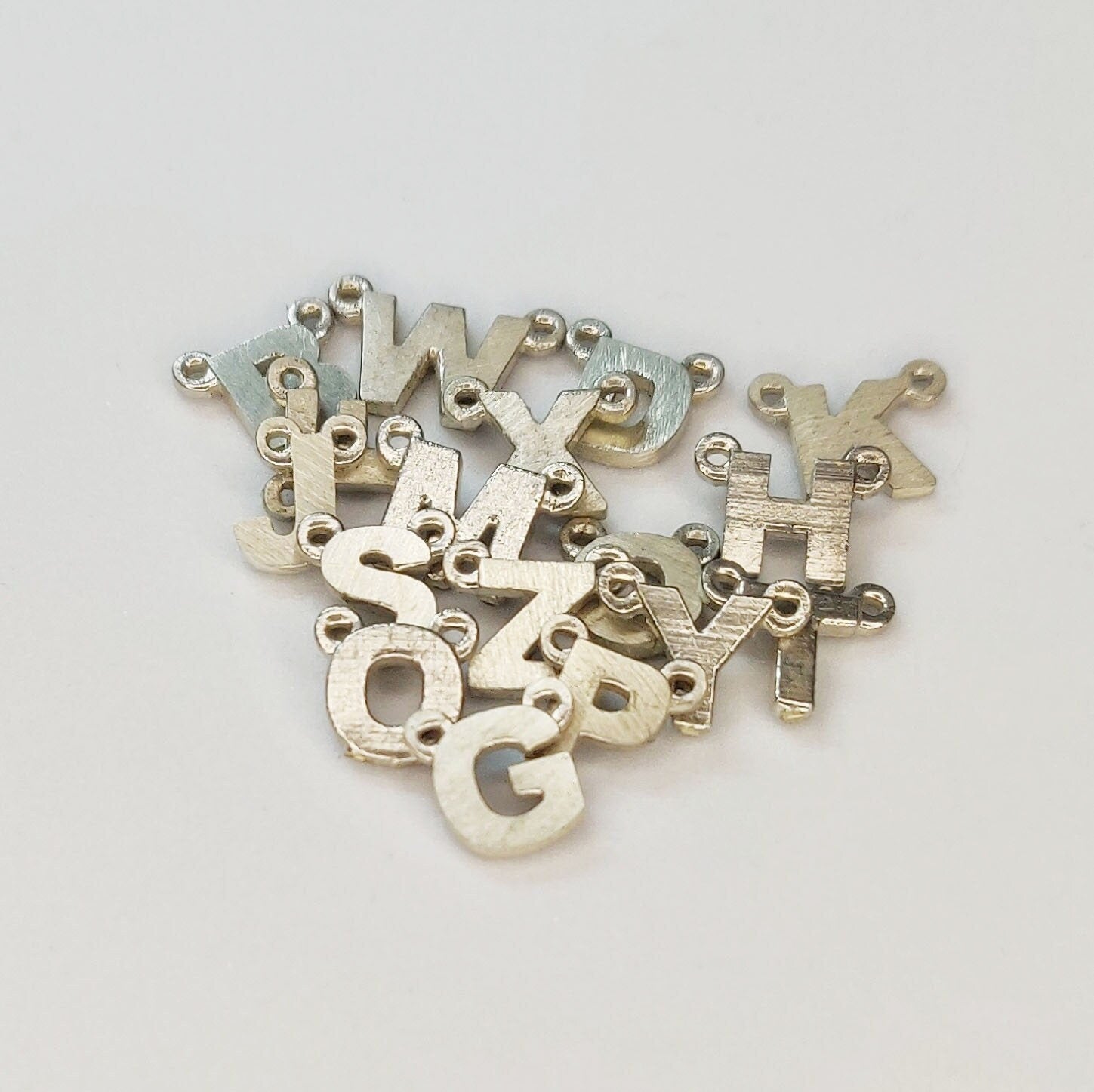 Sterling or Argentium Silver Alphabet Pendant Charms for Initial Necklaces and Bracelets
