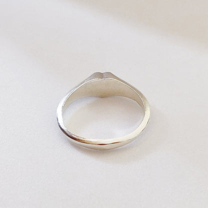 5mm Heart Silver Signet Ring for Jewelry Making, Engraving, Gem Setting, Ladies Pinky Supplies