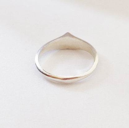 5mm Heart Silver Signet Ring for Jewelry Making, Engraving, Gem Setting, Ladies Pinky Supplies