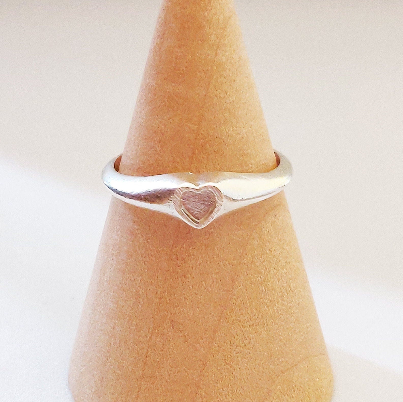 Sterling Silver 5mm Heart Signet Ring for Jewelry Making and Engraving