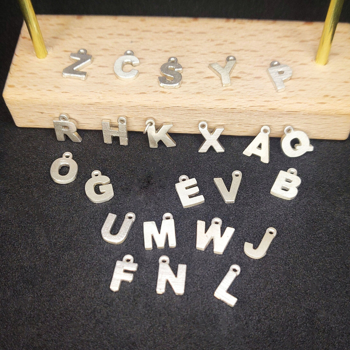 Sterling or Argentium Silver Alphabet Pendants for Charm Bracelets or Initial Necklaces