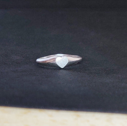 5mm Heart Silver Signet Ring for Jewelry Making, Engraving, Gem Setting, Ladies Pinky Supplies
