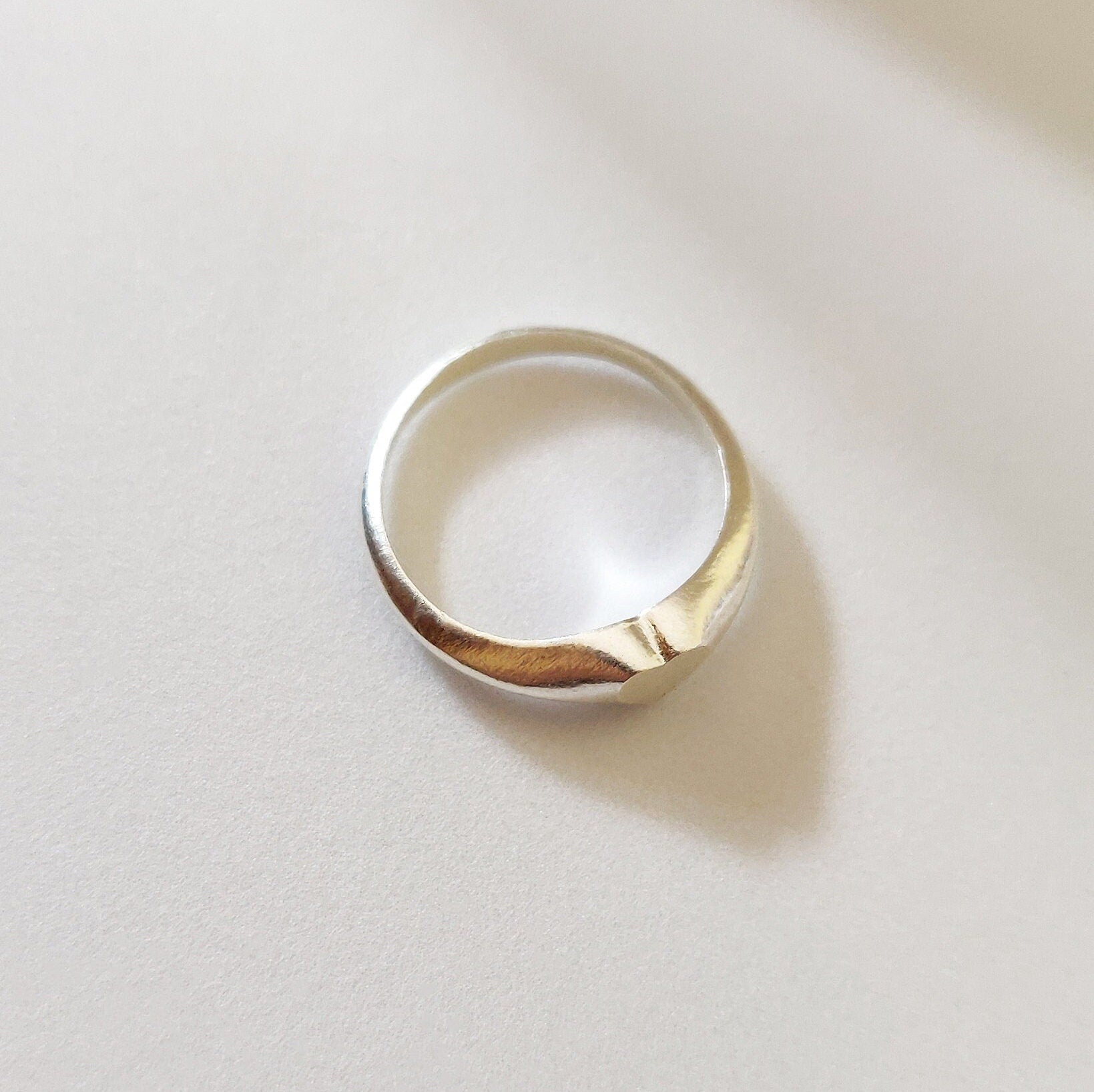 5mm Heart Silver Signet Ring for Jewelry Making, Engraving, Gem Setting, Ladies Pinky Supplies