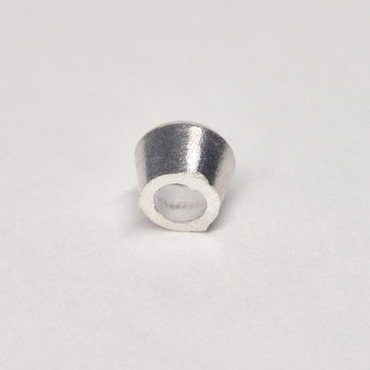 Side angle of 4mm sterling silver gemstone setting with conical wall profile, perfect for flush or rubover settings.