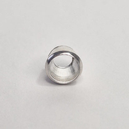 4mm sterling silver rubover bezel cup viewed from top, ideal for setting brilliant cut gemstones in handmade jewellery