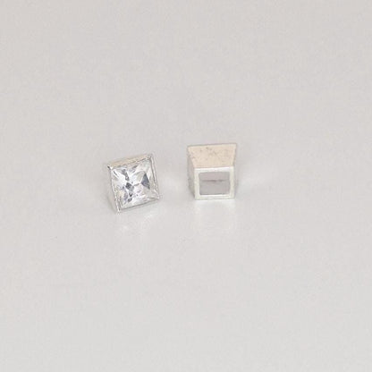 Top view of square bezel setting showing clean seat and polished outer walls
