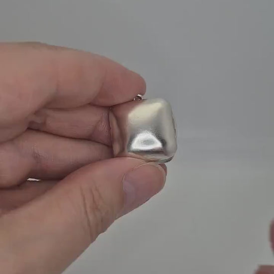 Blank Silver Square Locket Pendant. Perfect for Engraving or Stone Setting.