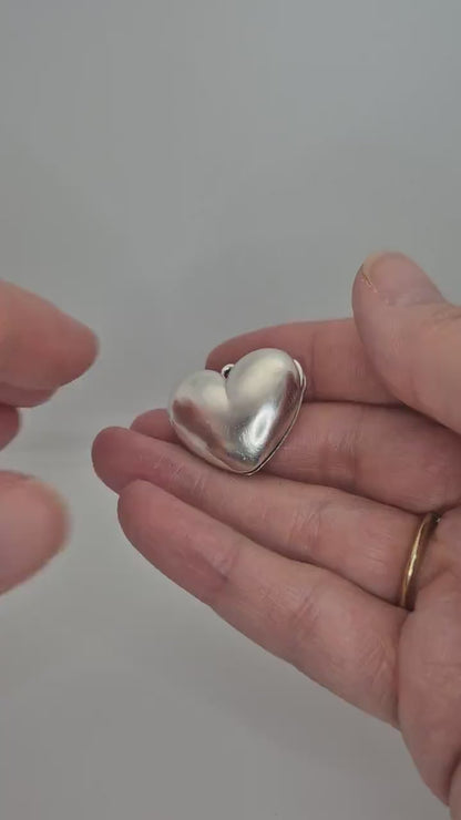 Sterling Silver Heart Locket Pendant: Blank for Engraving, DIY Jewelry
