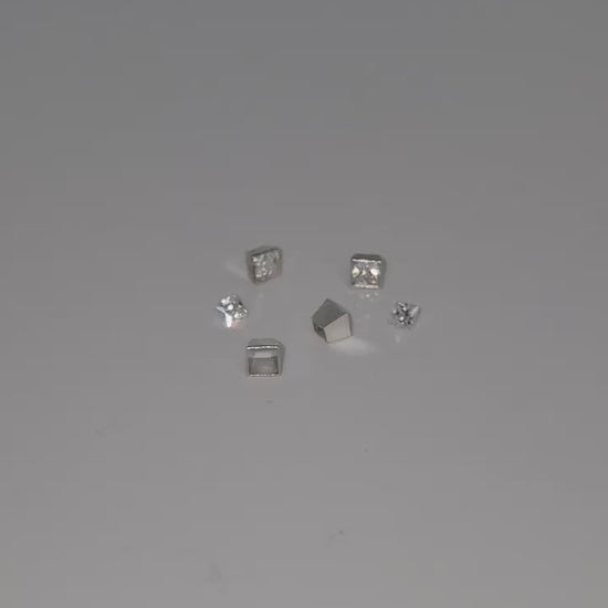 3mm Princess Cut Square Bezel Setting – Silver Rubover Gemstone Setting for Jewellery Making