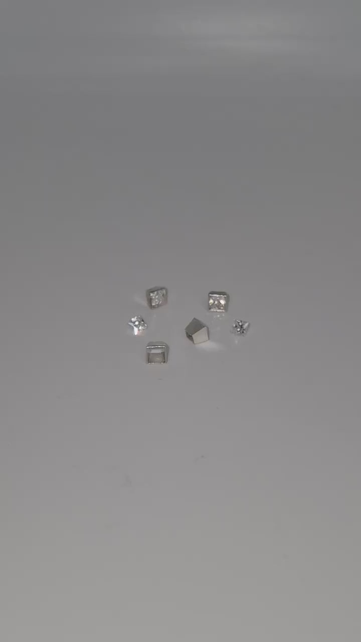 3mm Princess Cut Square Bezel Setting – Silver Rubover Gemstone Setting for Jewellery Making