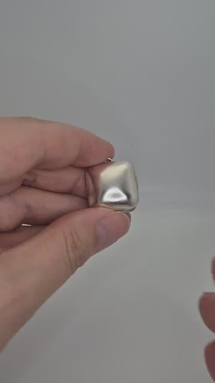 Blank Silver Square Locket Pendant. Perfect for Engraving or Stone Setting.