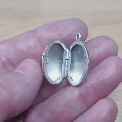 Sterling Silver Oval Locket Pendant, Blank DIY Jewelry Component