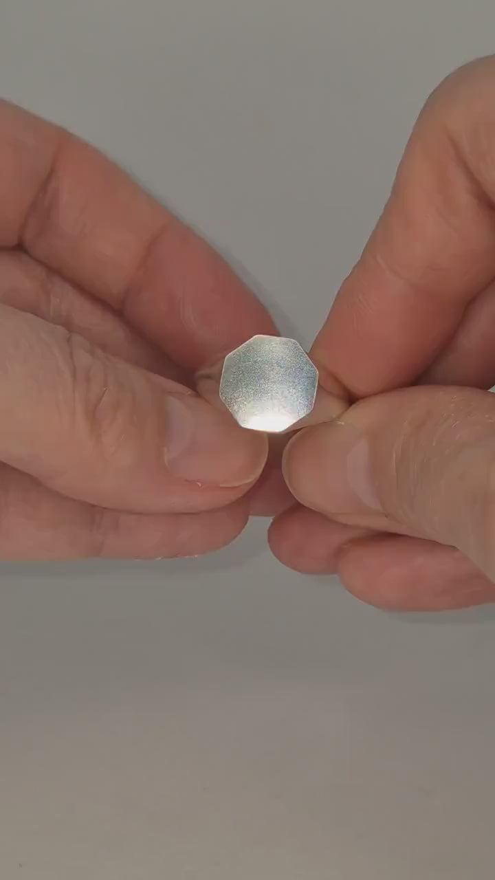 12mm Octagon Silver Signet Ring for Jewelry Crafting, Engraving or Gem Setting